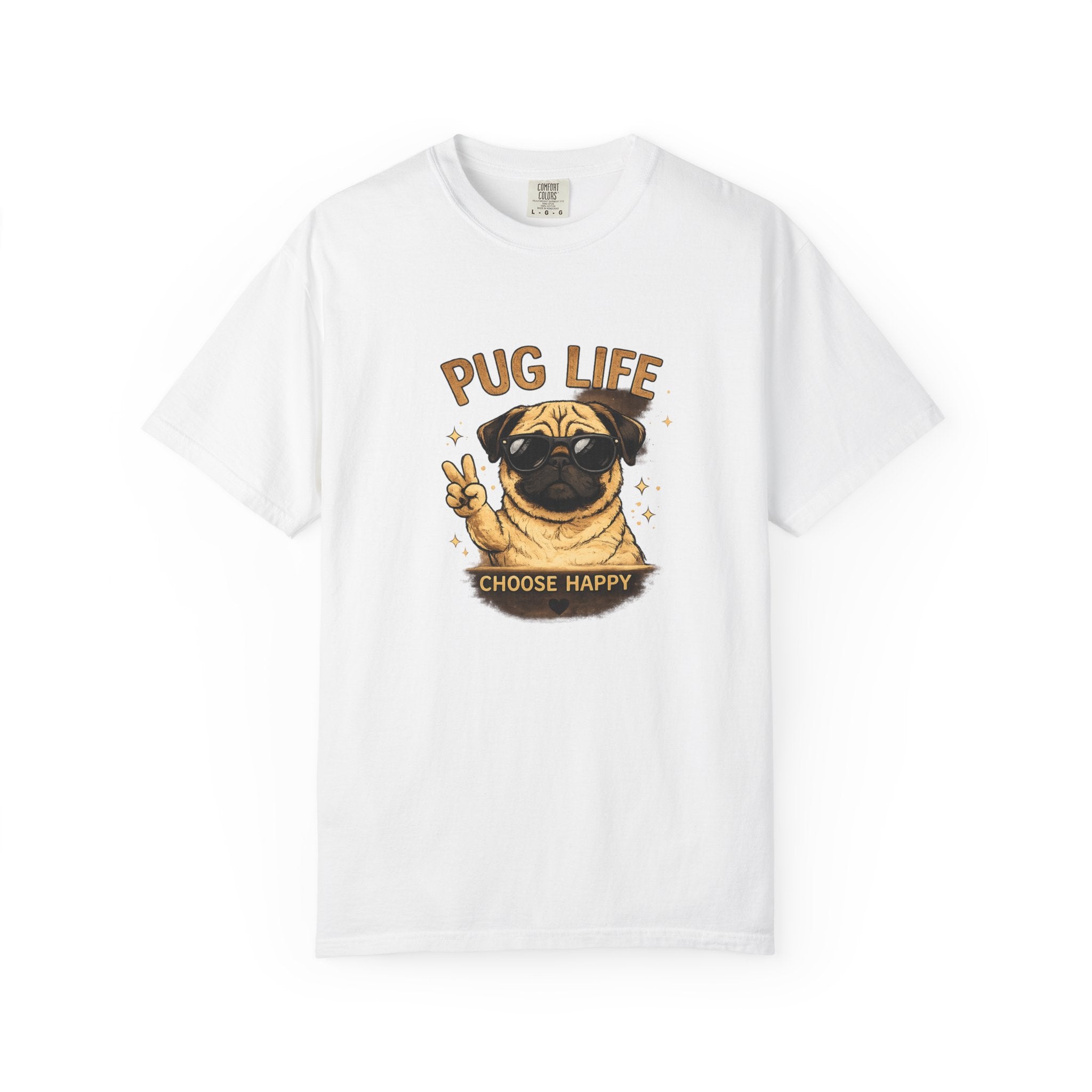 Pug T-Shirt — "Choose Happy" Cute Pug Graphic Tee