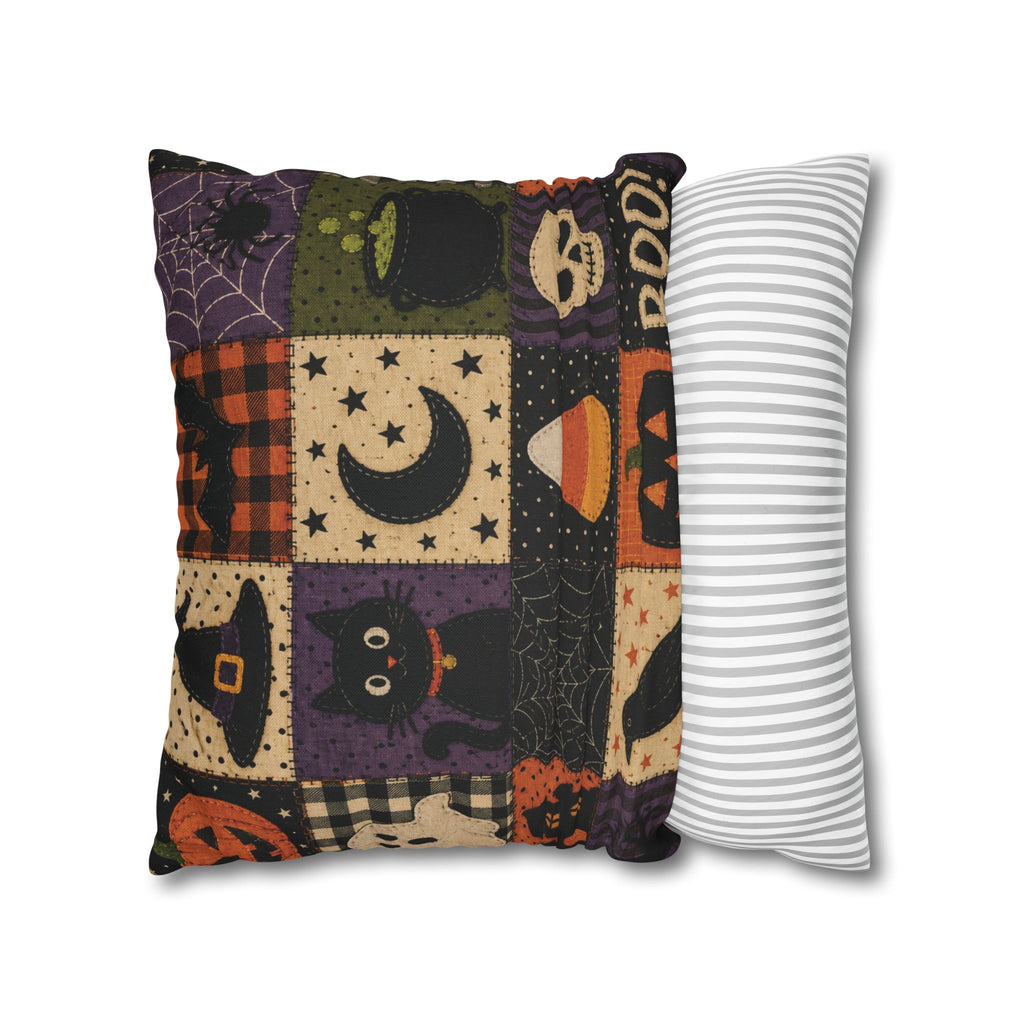 Halloween Spooky Cat, Candy Corn & Pumpkin Pillow Cover