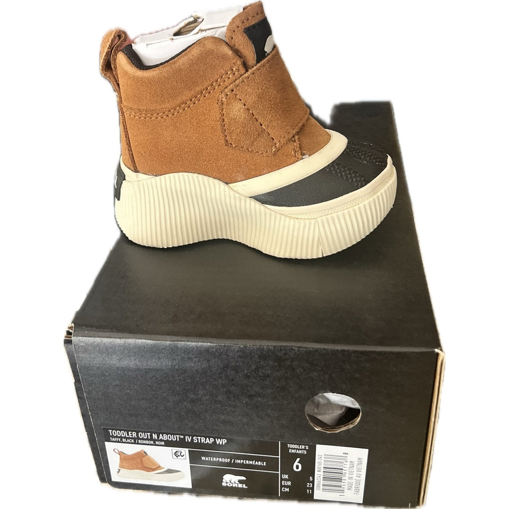 Sorel Toddler Strap Boot in Brown and Black