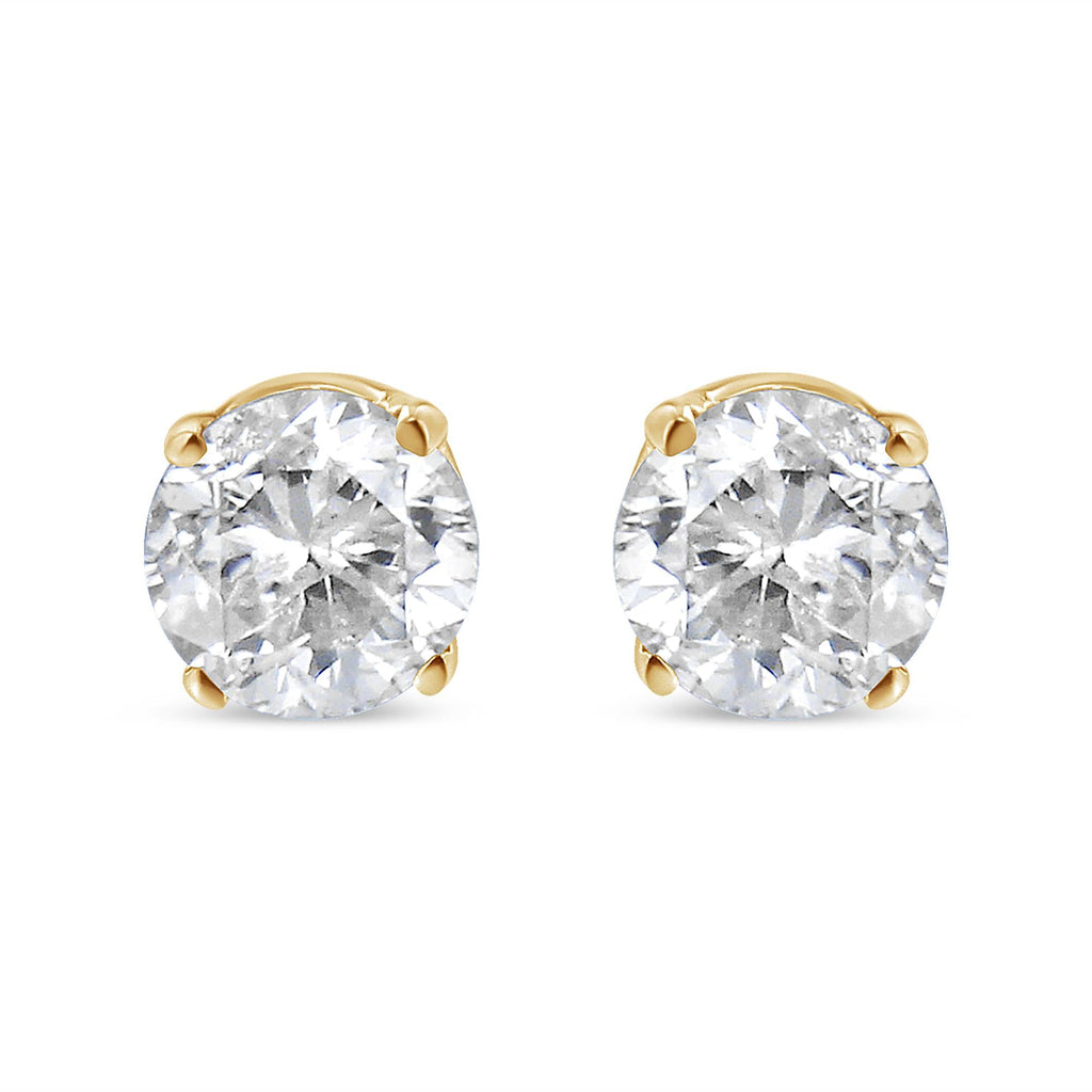 14K Yellow Gold 1/2 Cttw Round-Cut Diamond Solitaire Stud Earrings (O-P Color, SI2-I1 Clarity)