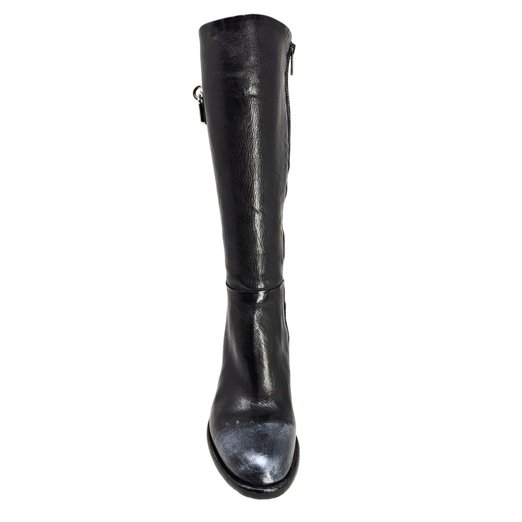 Black Tall Hand Rubbed Lock Boot