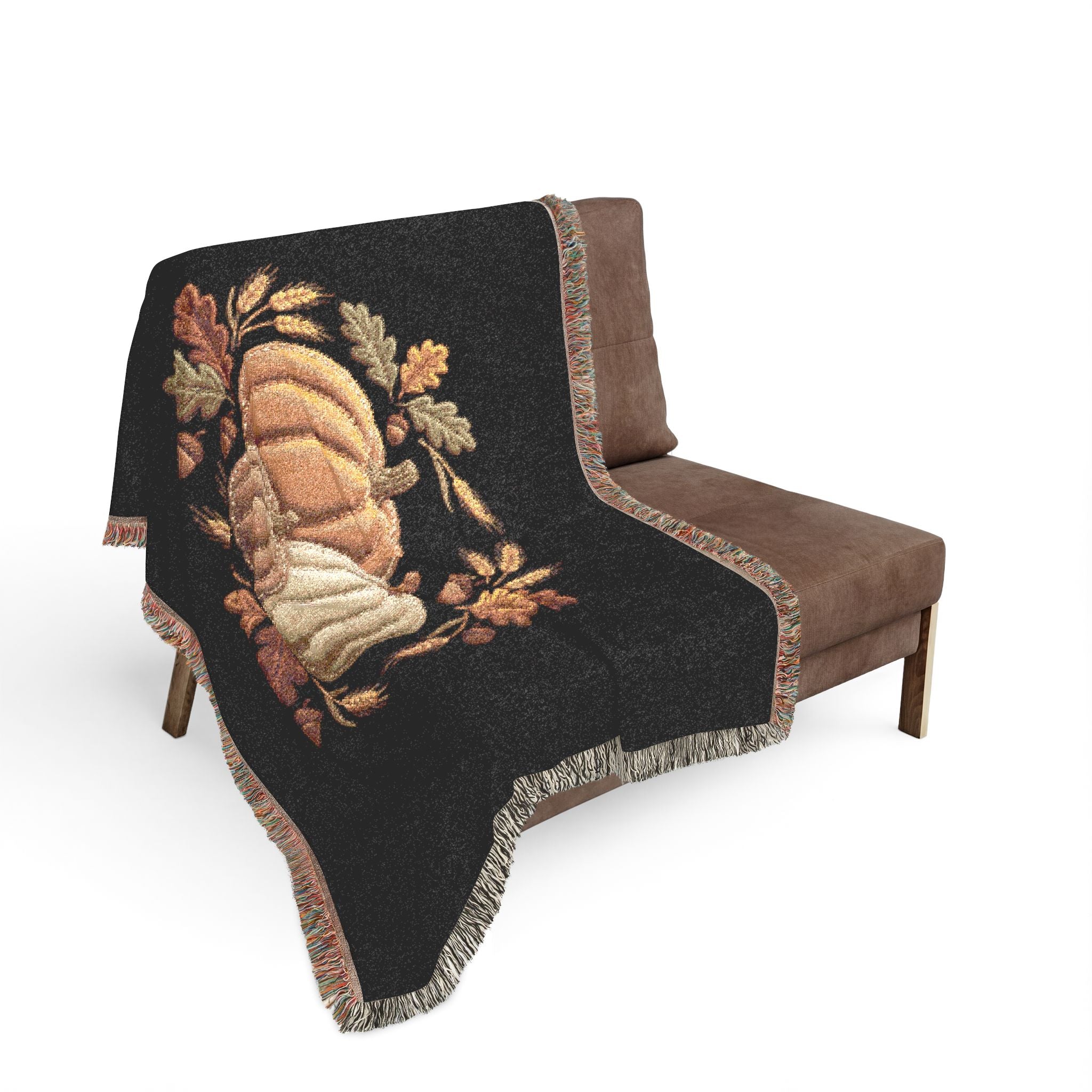 Autumn Pumpkin Woven Blanket | Fall Harvest Throw, Harvest Pumpkins Tapestry