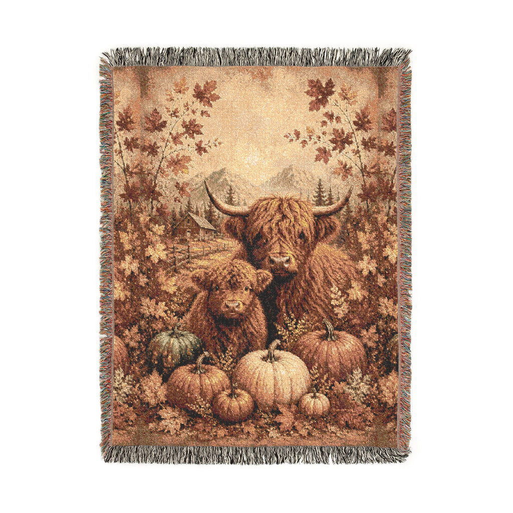 Highland Cows Woven Throw
