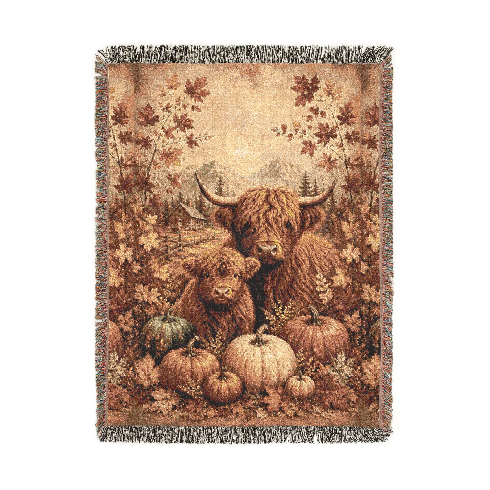 Highland Cows Woven Throw