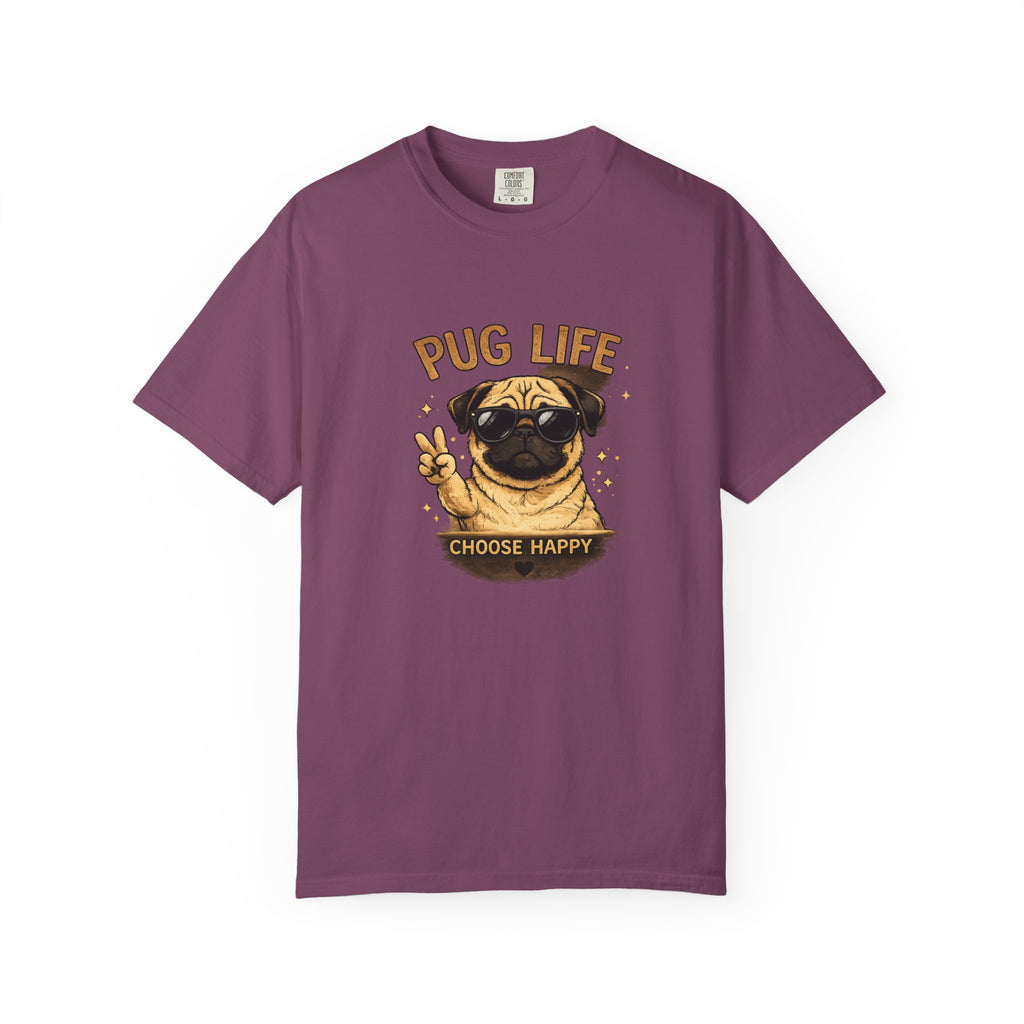 Pug T-Shirt — "Choose Happy" Cute Pug Graphic Tee