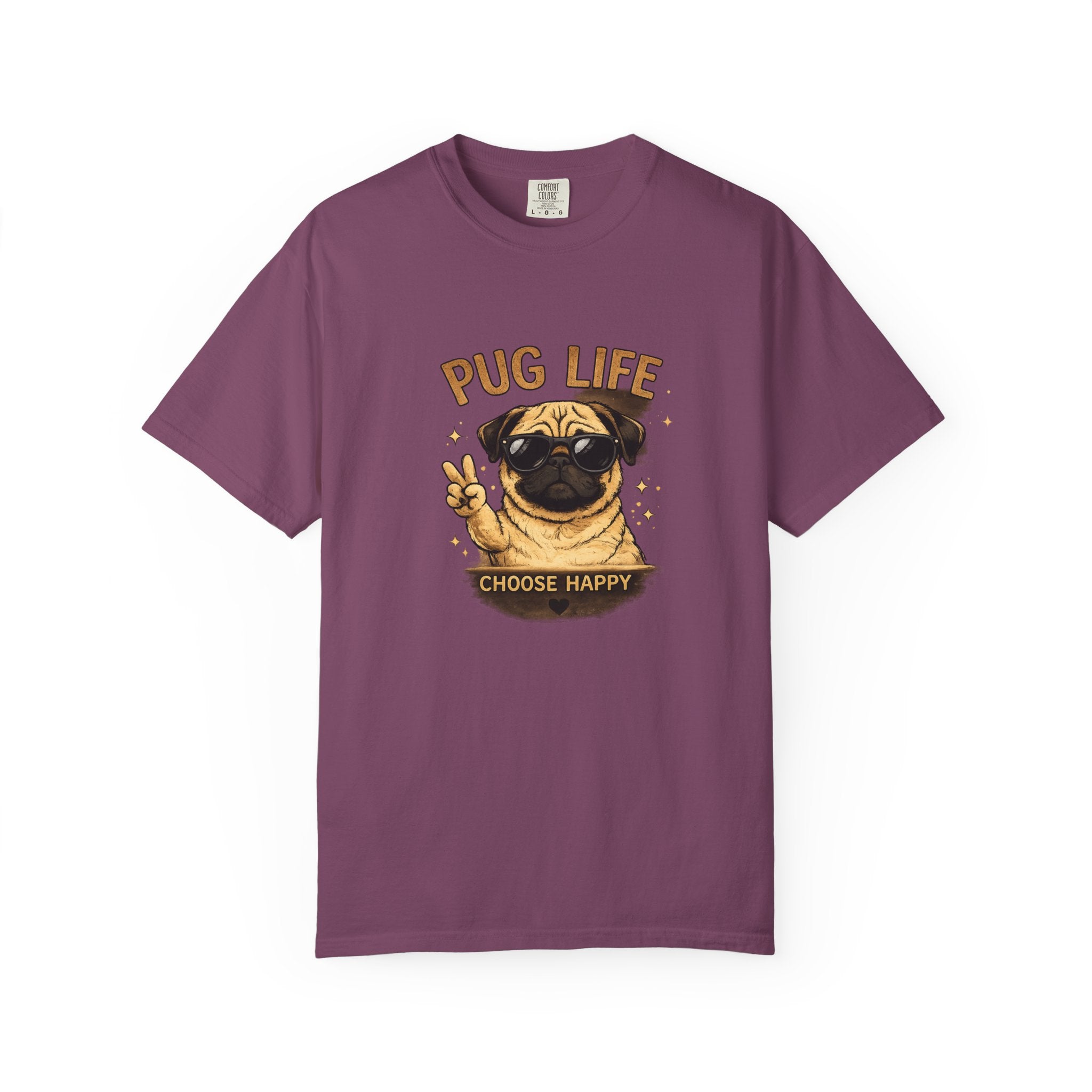 Pug T-Shirt — "Choose Happy" Cute Pug Graphic Tee