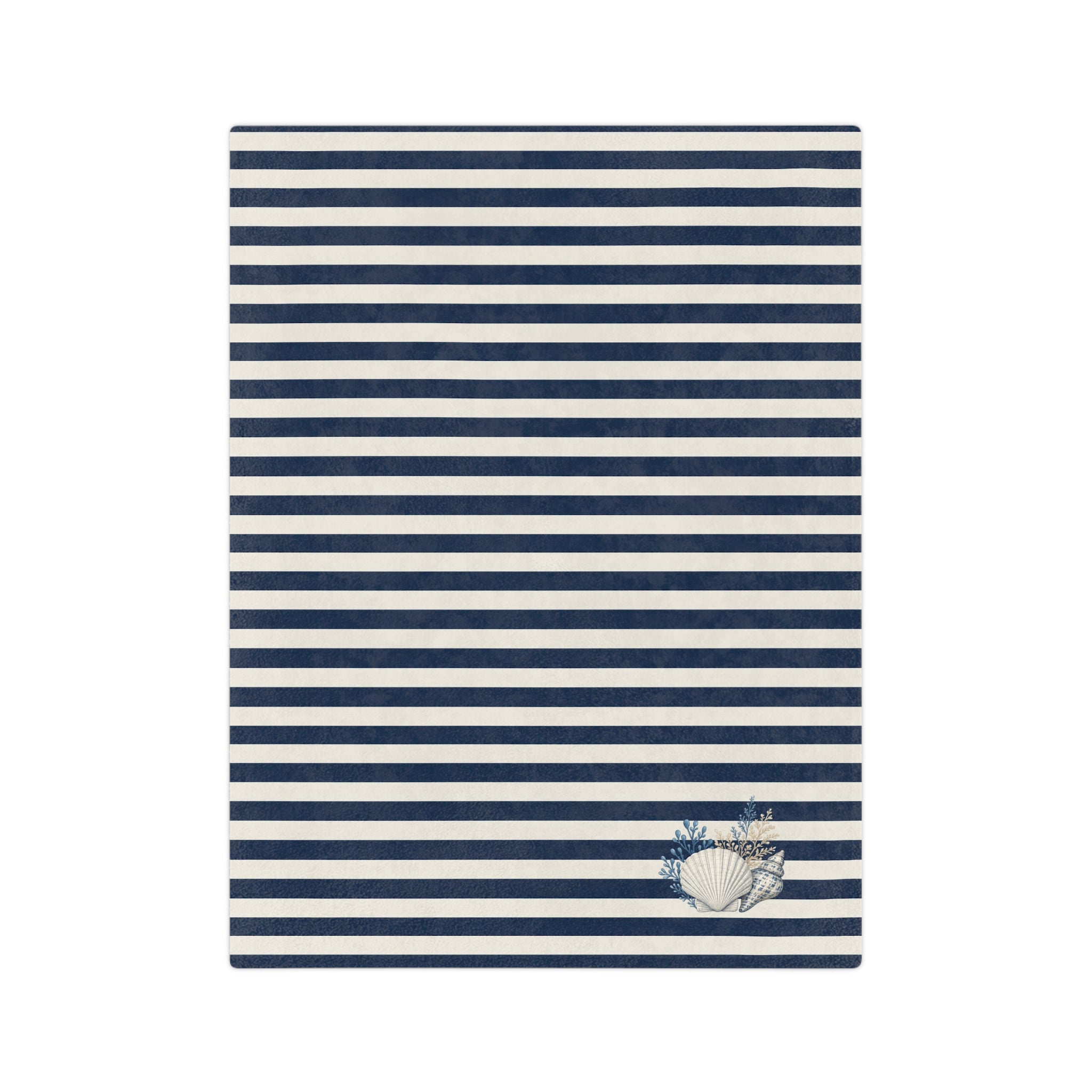 Nautical Striped Velveteen Microfiber Throw