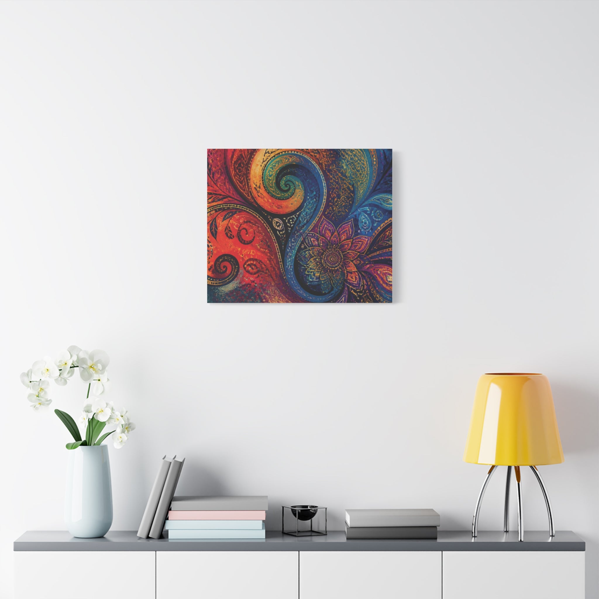 Colorful Paisley Mandala Wall Art Print | Abstract Wall Art