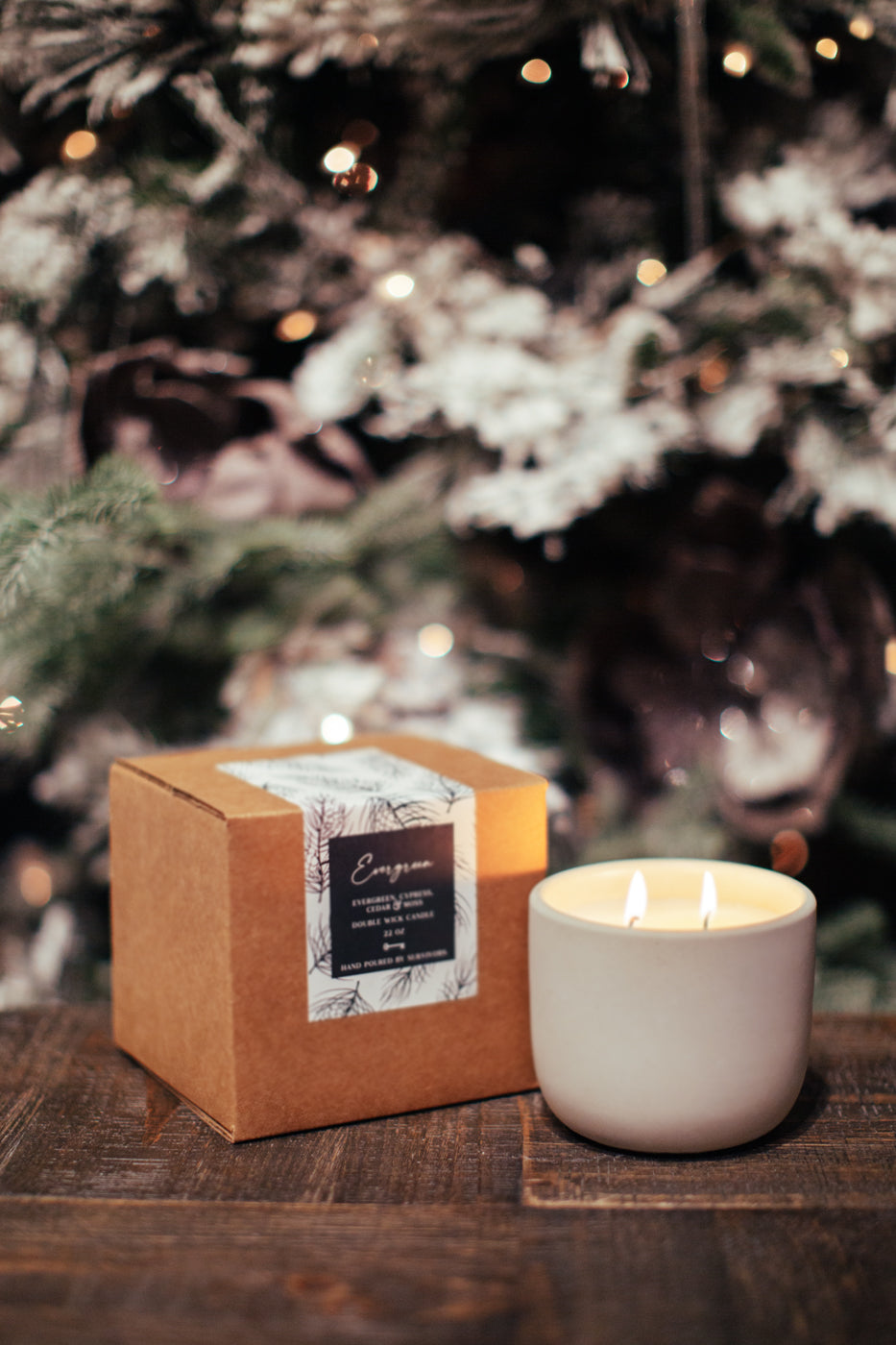 Evergreen Cement Candle