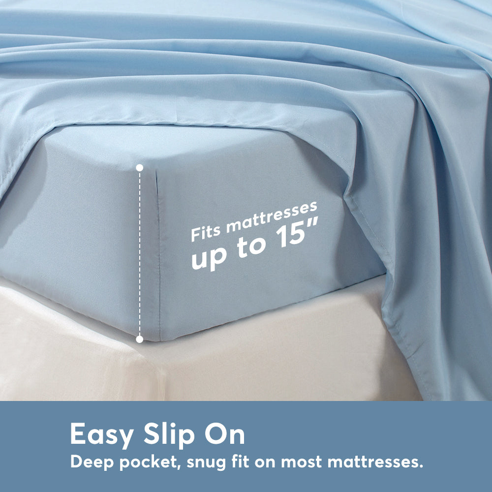 Lightweight Breathable Deep Pocket Bed Sheets with Pillowcases