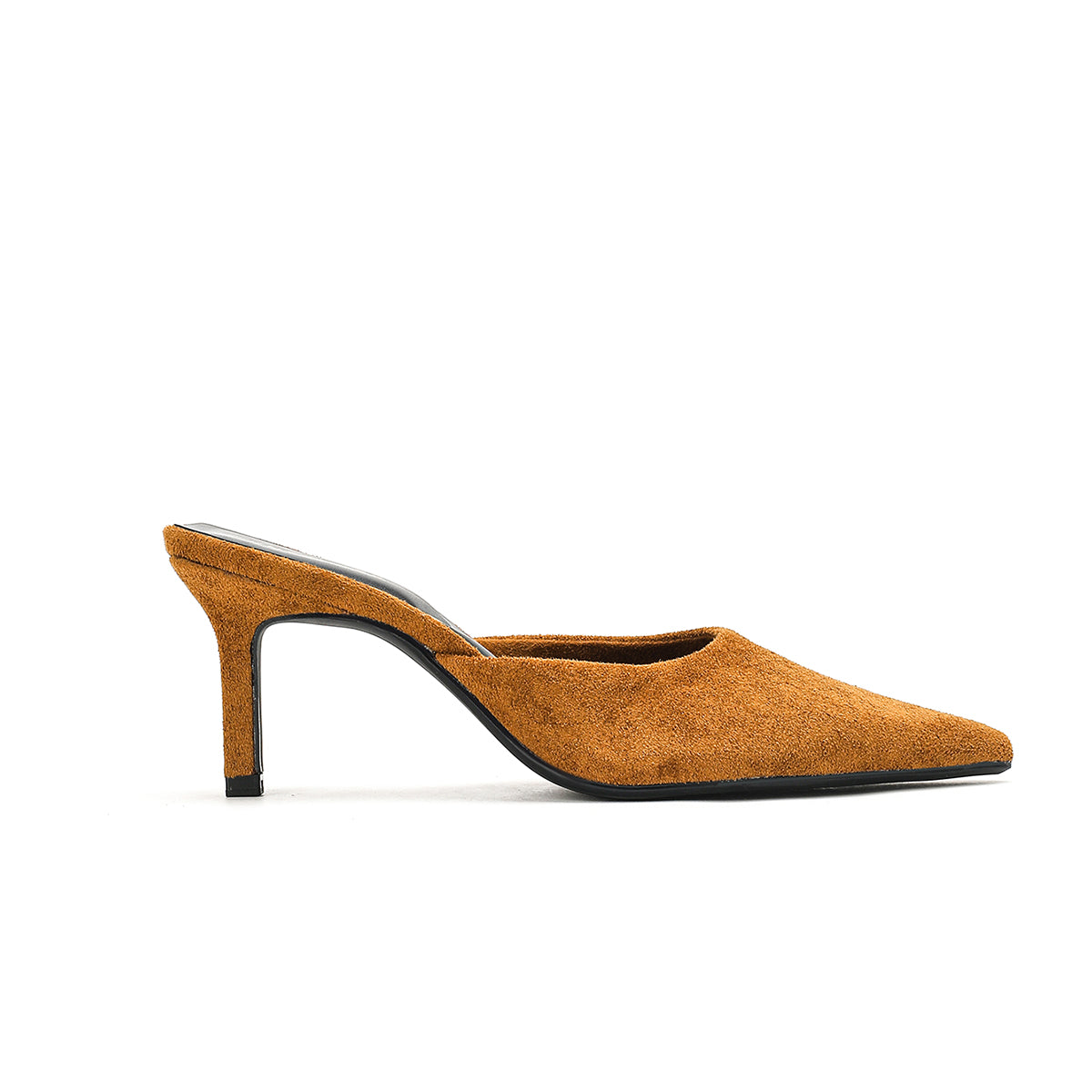 Luna - Tan Velvet Mules