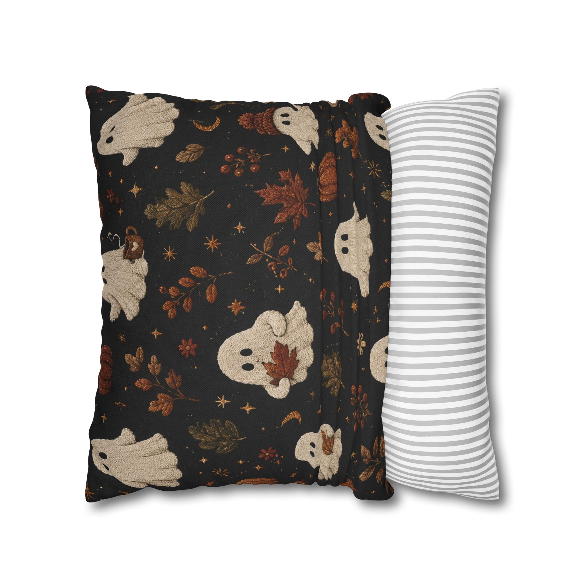 Cute Ghosts and Autumn Leaves Pillowcase
