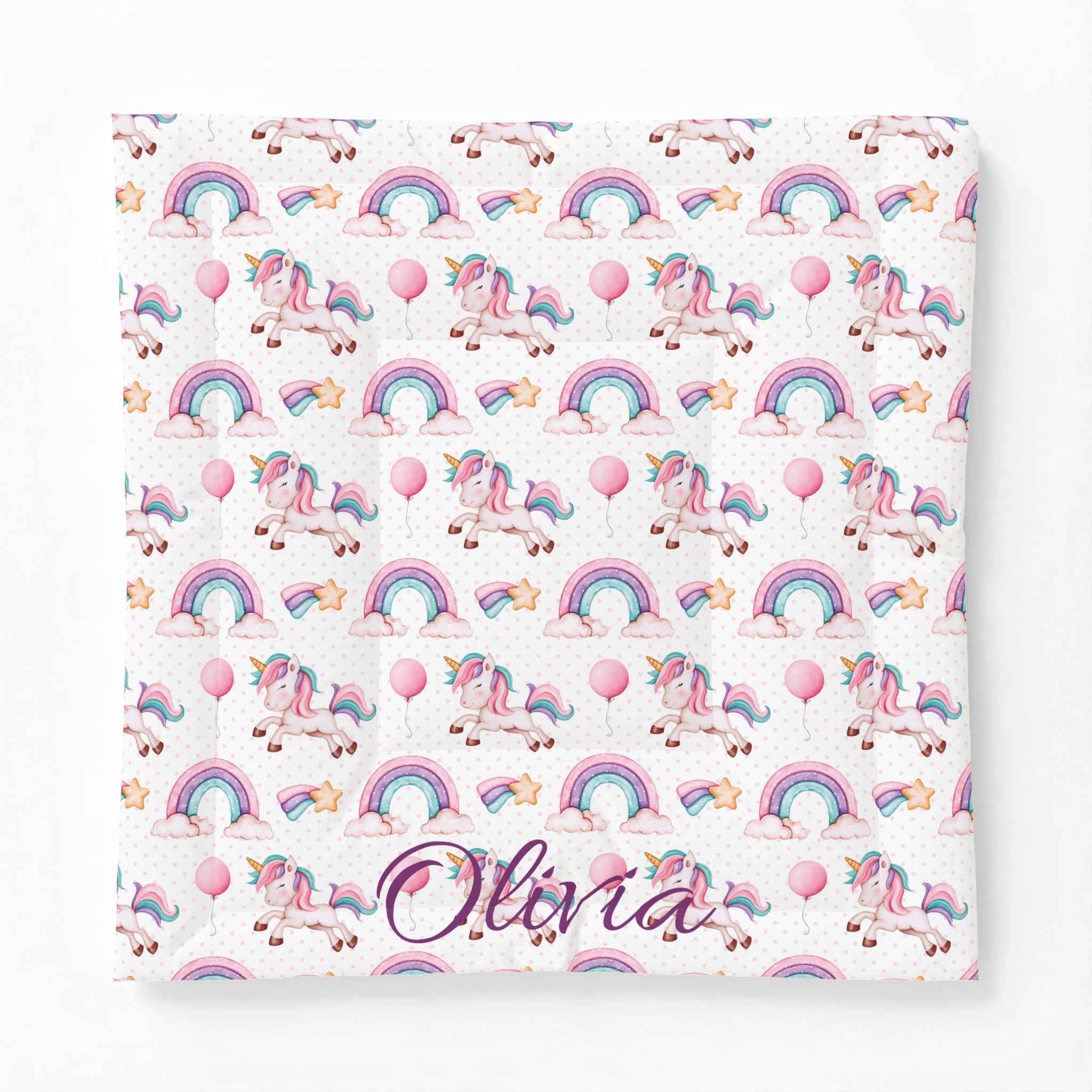 Personalized Unicorn Rainbow Comforter