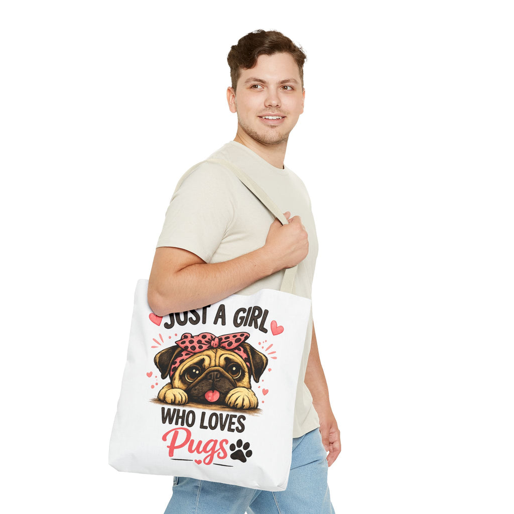 Just A Girl Who Loves Pugs Tote Bag — Cute Pug Lover Gift