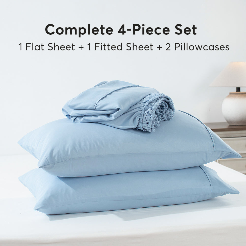 Lightweight Breathable Deep Pocket Bed Sheets with Pillowcases