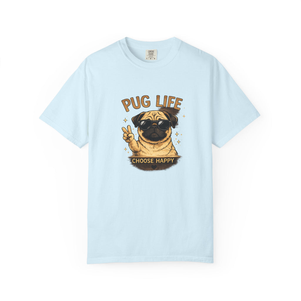 Pug T-Shirt — "Choose Happy" Cute Pug Graphic Tee