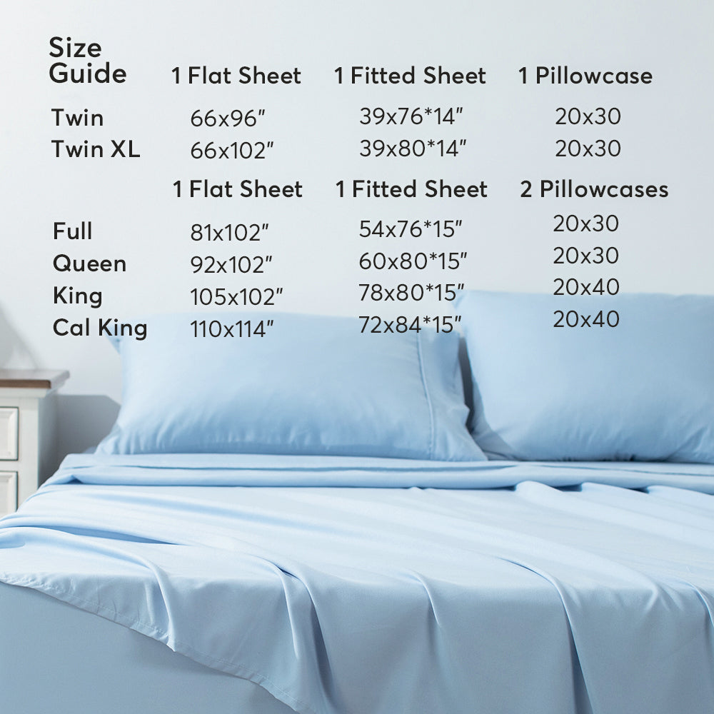 Lightweight Breathable Deep Pocket Bed Sheets with Pillowcases