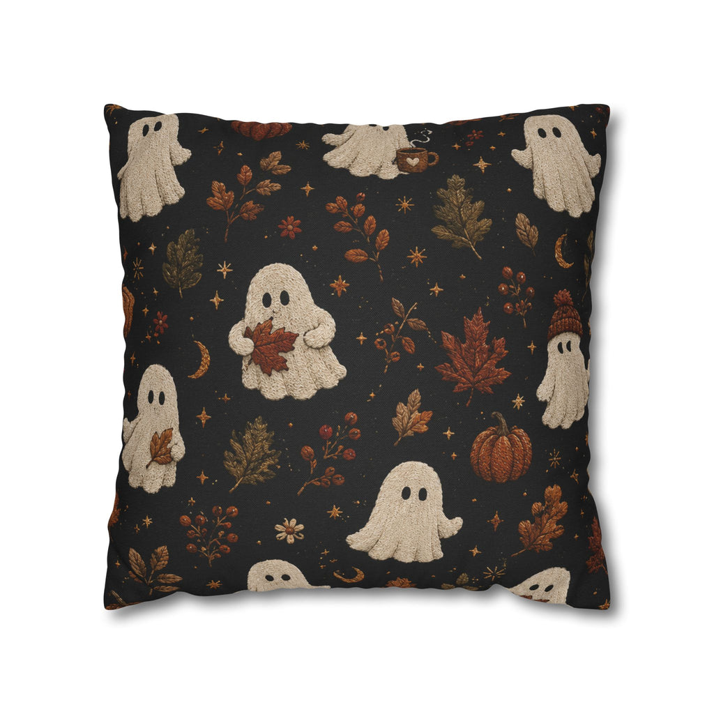 Cute Ghosts and Autumn Leaves Pillowcase