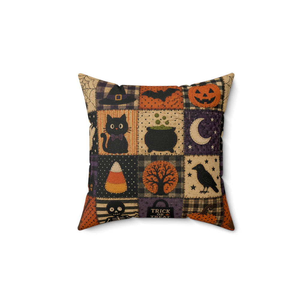 Halloween Patchwork Throw Pillow