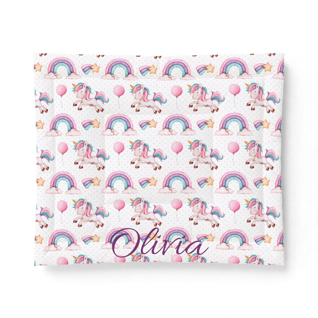 Personalized Unicorn Rainbow Comforter