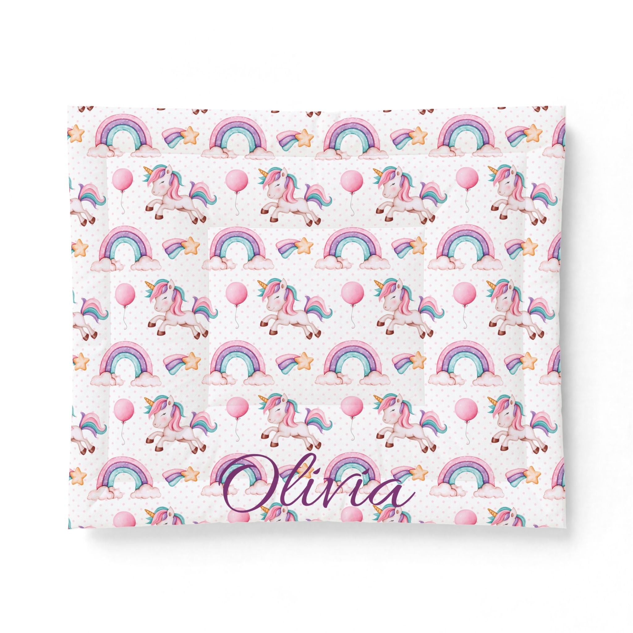 Personalized Unicorn Rainbow Comforter
