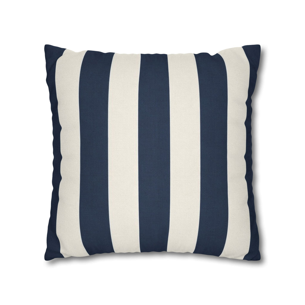 Navy Blue and White Striped Pillowcase