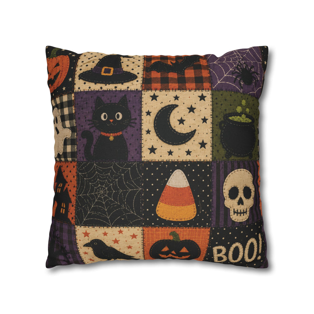 Halloween Spooky Cat, Candy Corn & Pumpkin Pillow Cover
