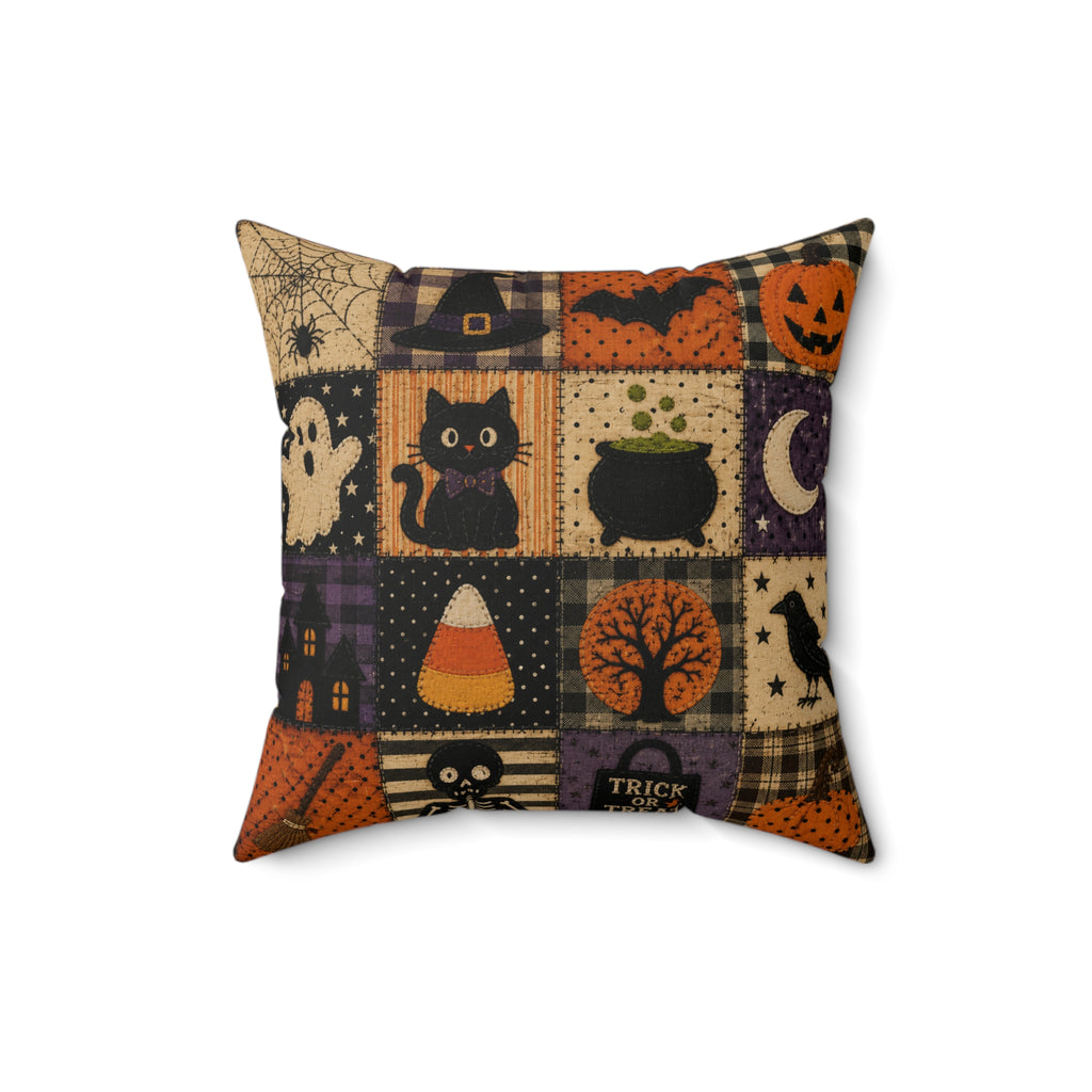 Halloween Patchwork Throw Pillow
