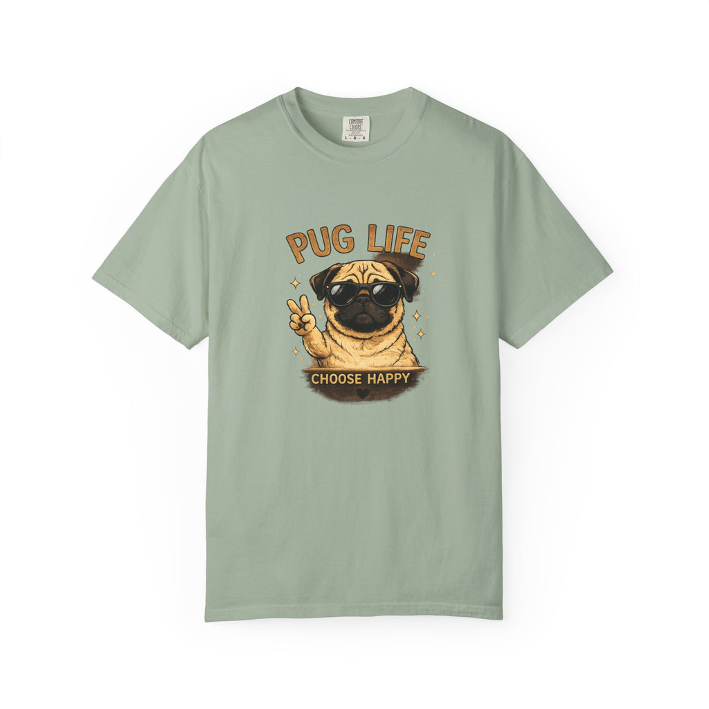 Pug T-Shirt — "Choose Happy" Cute Pug Graphic Tee