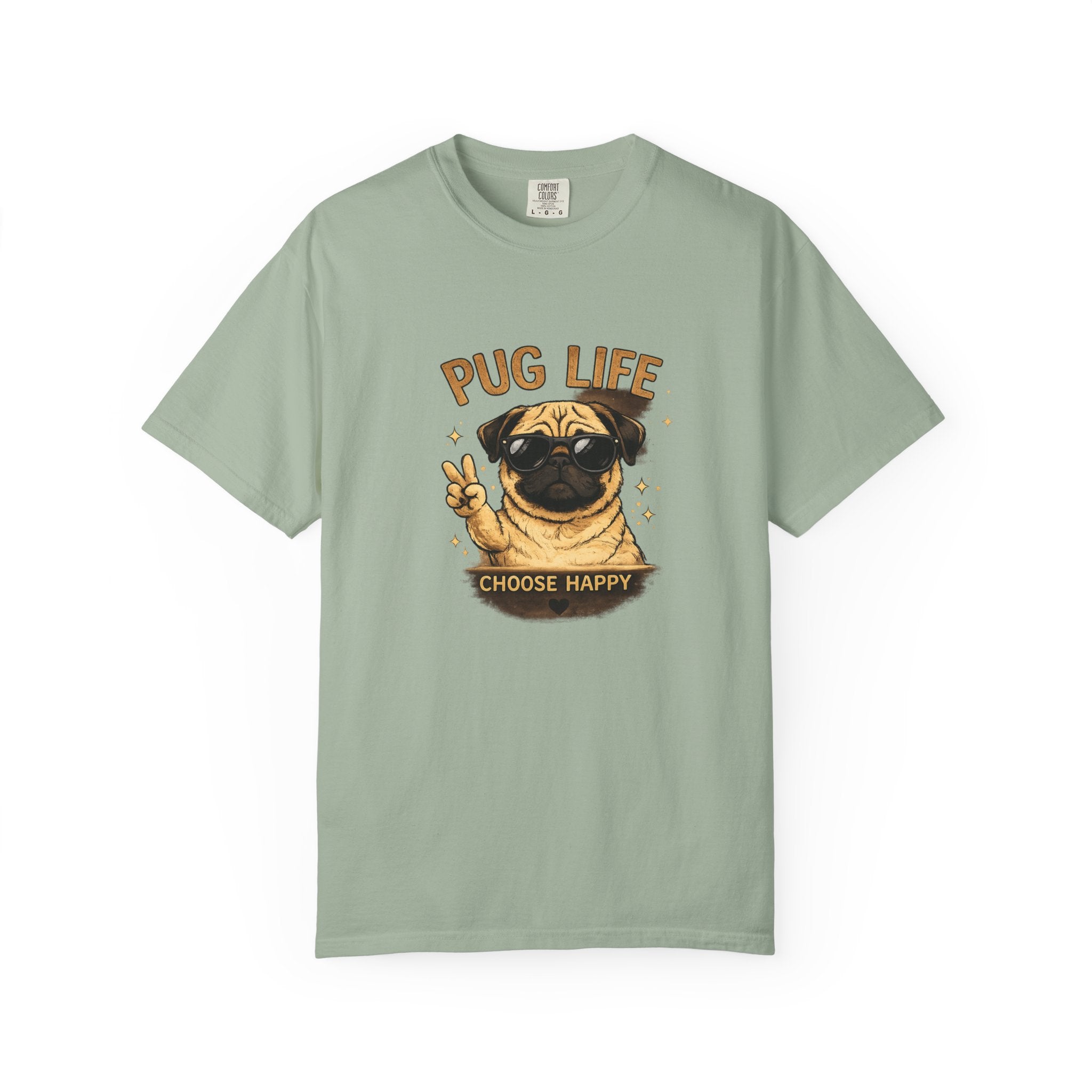 Pug T-Shirt — "Choose Happy" Cute Pug Graphic Tee