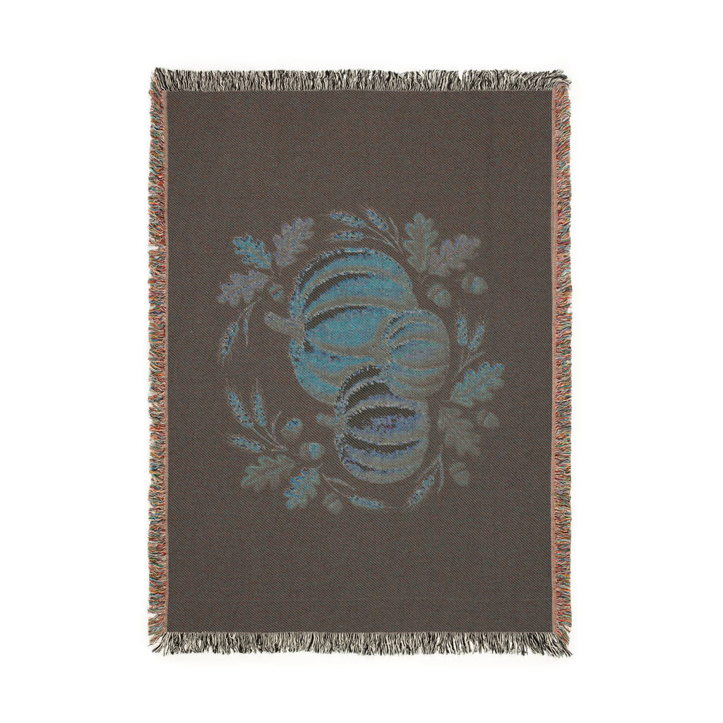 Autumn Pumpkin Woven Blanket | Fall Harvest Throw, Harvest Pumpkins Tapestry