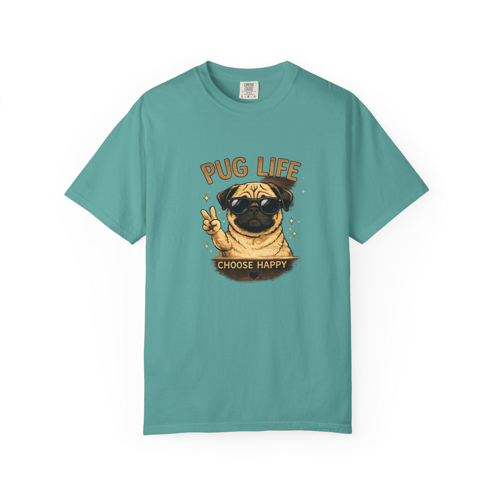 Pug T-Shirt — "Choose Happy" Cute Pug Graphic Tee