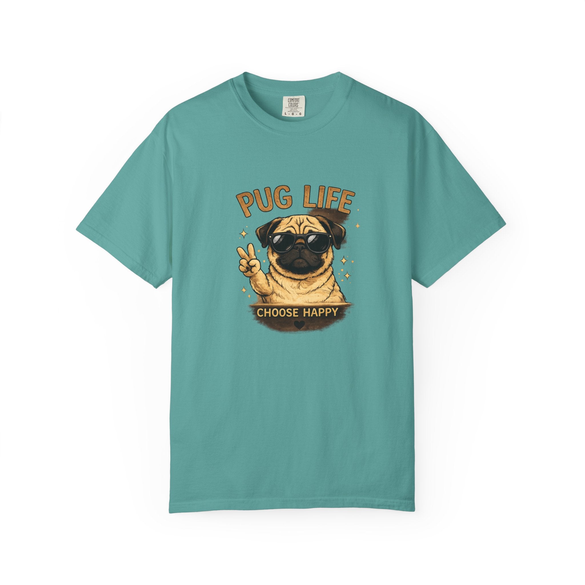 Pug T-Shirt — "Choose Happy" Cute Pug Graphic Tee