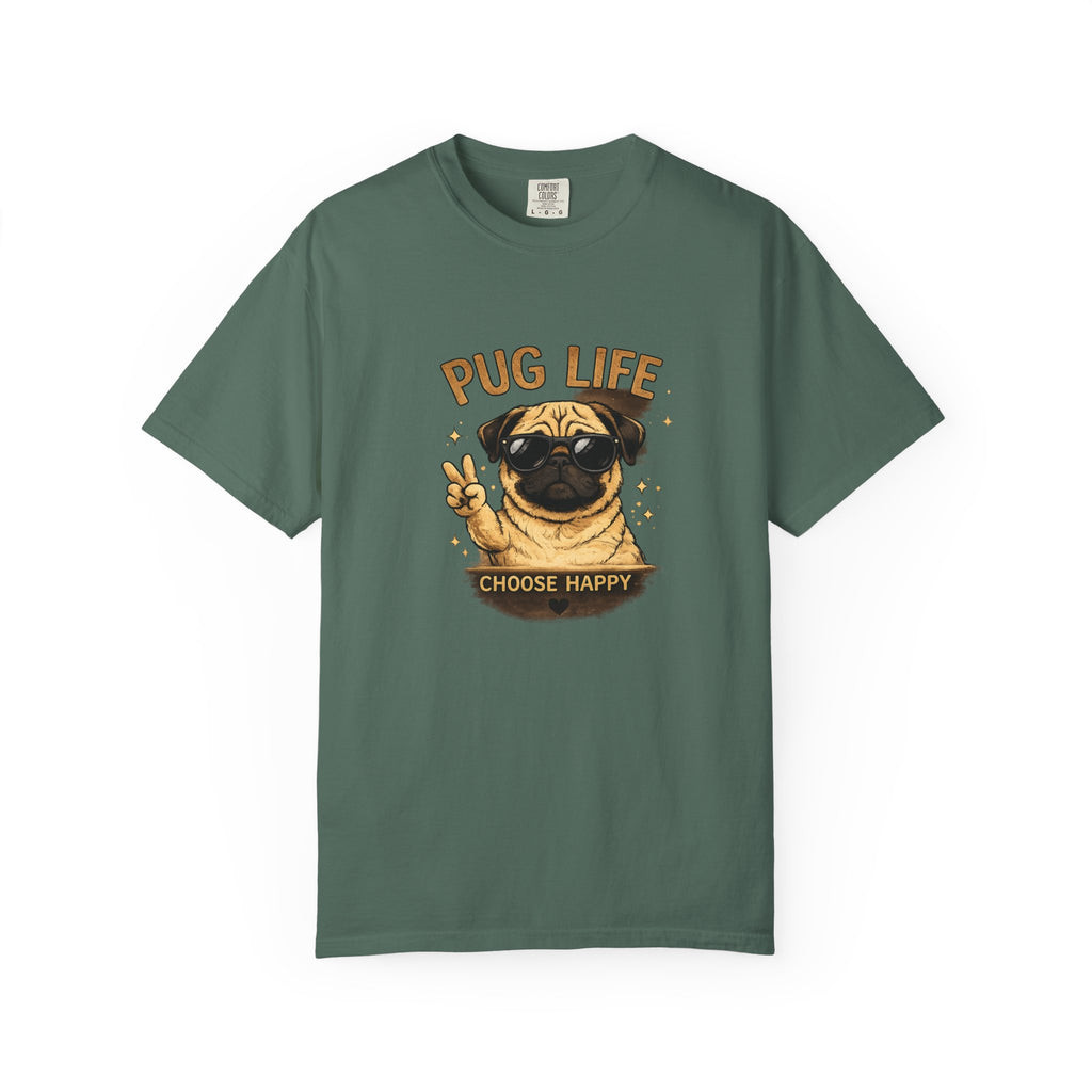 Pug T-Shirt — "Choose Happy" Cute Pug Graphic Tee