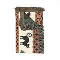 Jack-o'-Lantern Cats and Bats Woven Throw