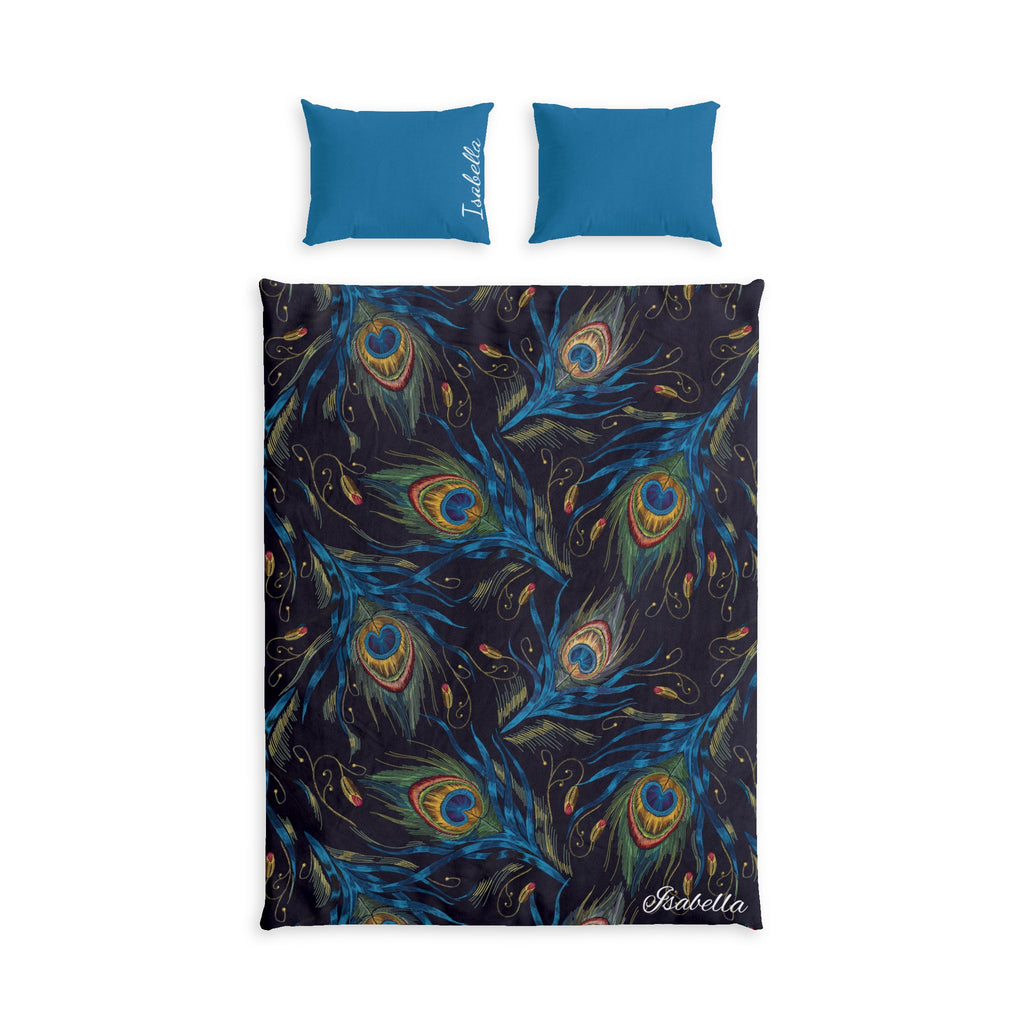 Personalized Bedding | College | Peacock Feather Duvet Cover