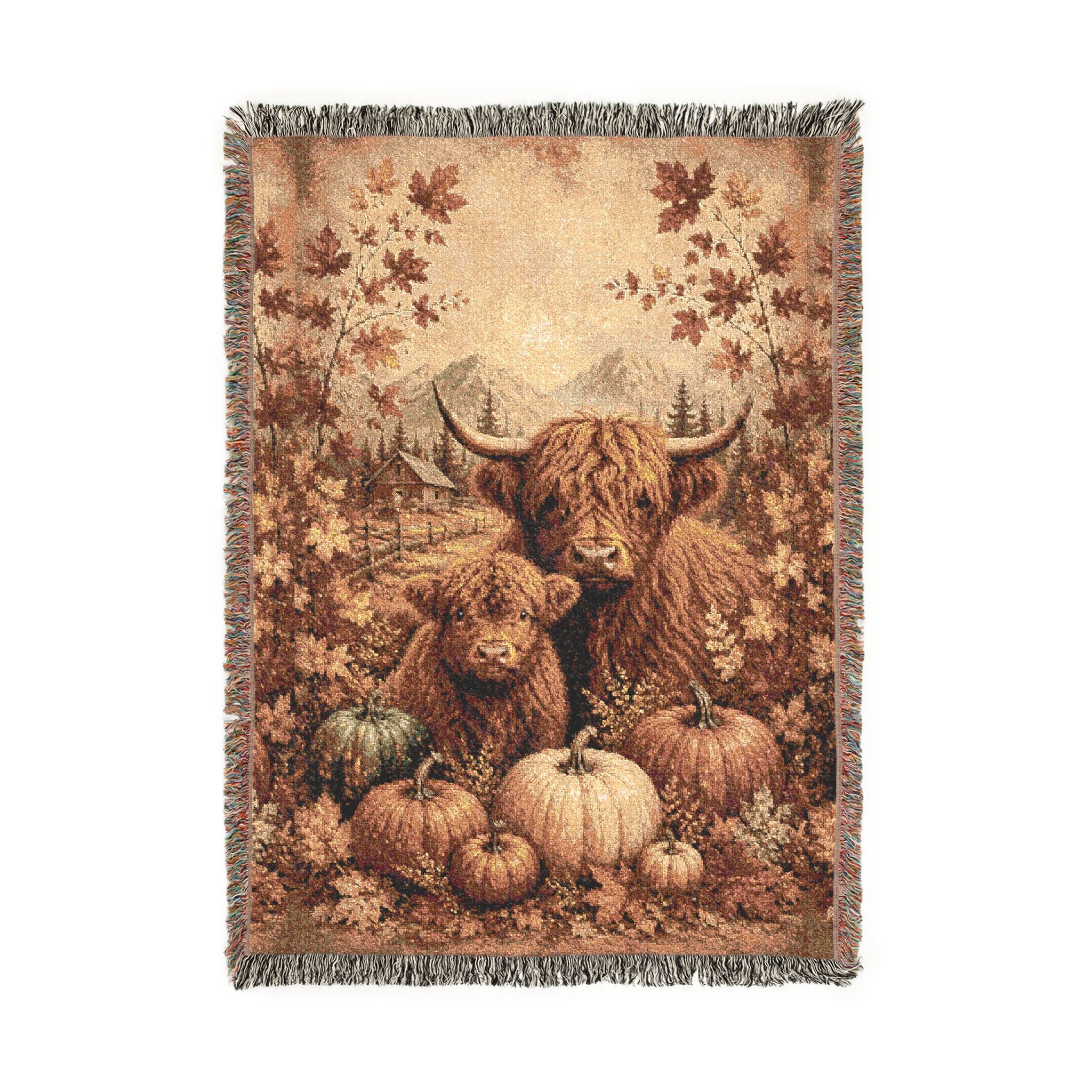 Highland Cows Woven Throw