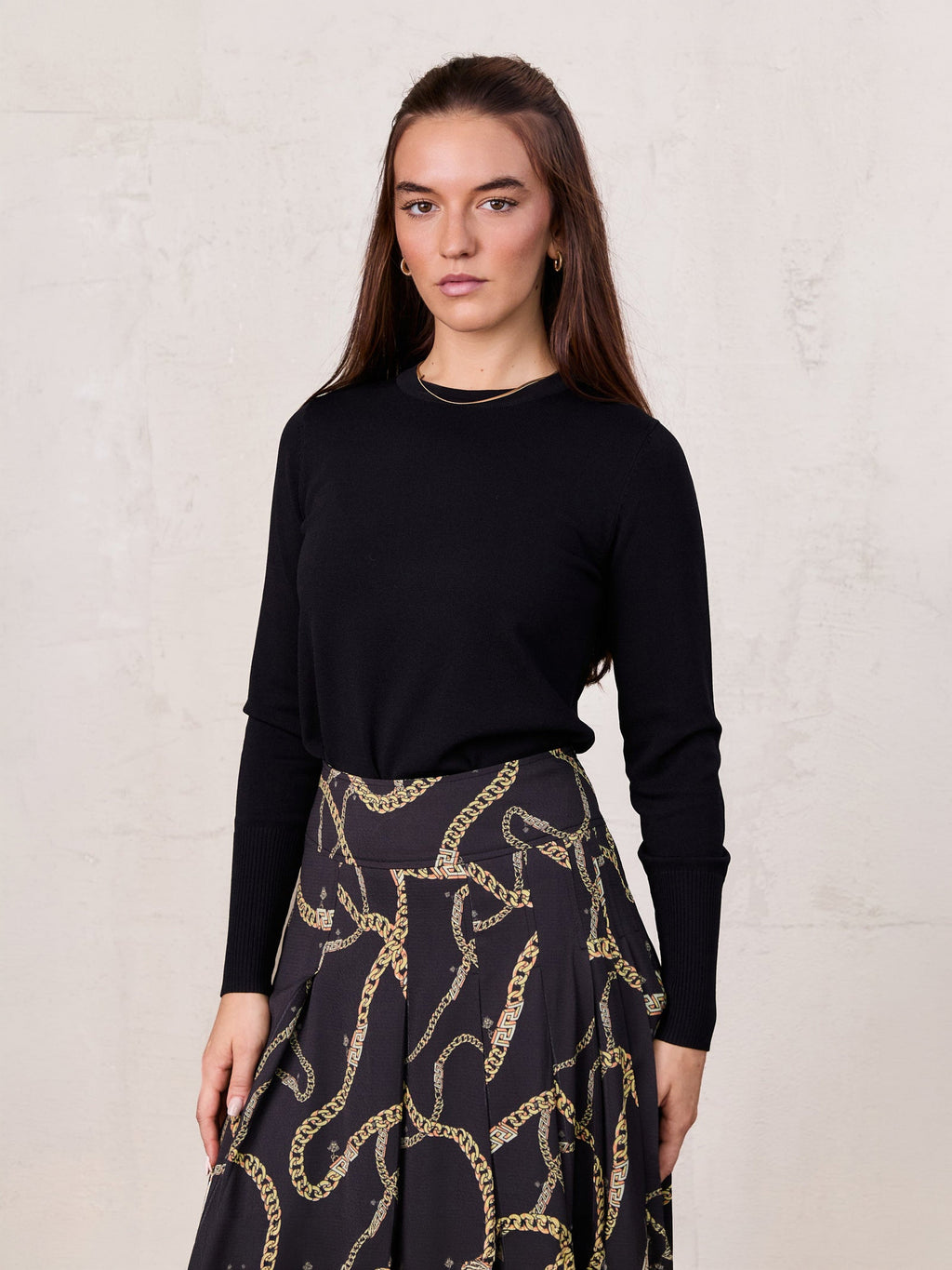 Basic Crew Sweater (LS) - Black