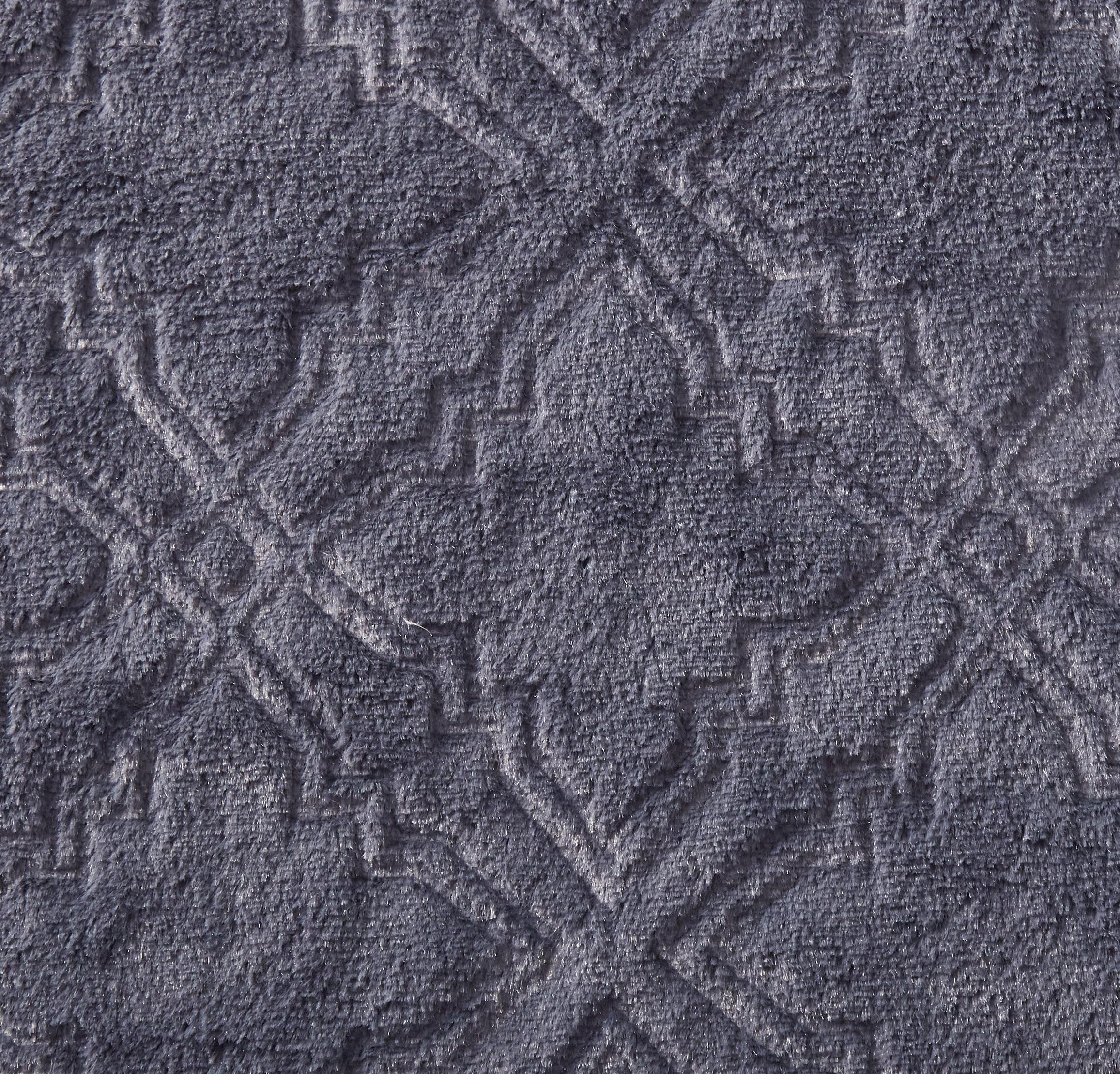 Tache Faux Fur Steel Navy Blue Diamond Trellis Pattern Throw Blanket (3390)