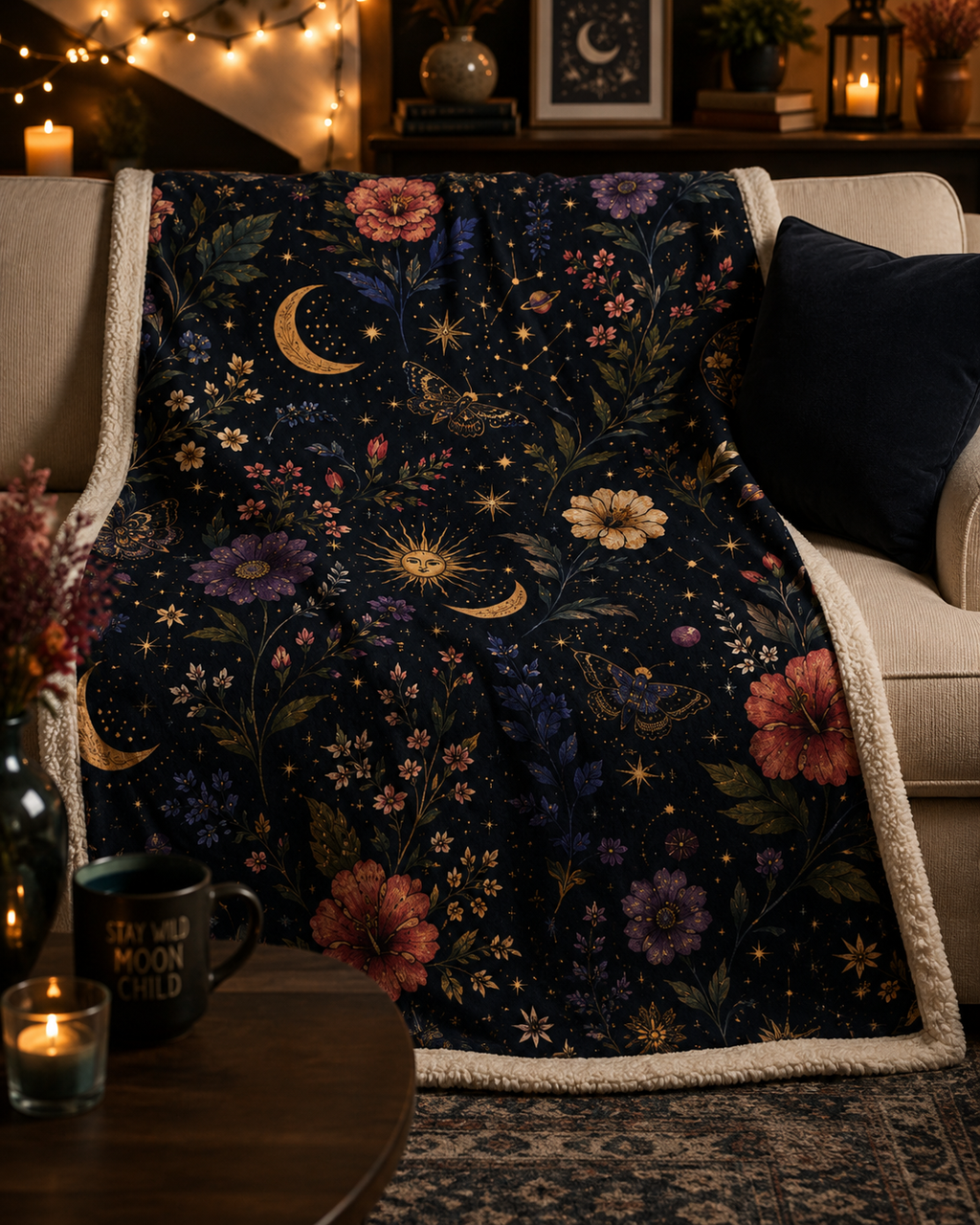 Celestial Garden Fleece Throw