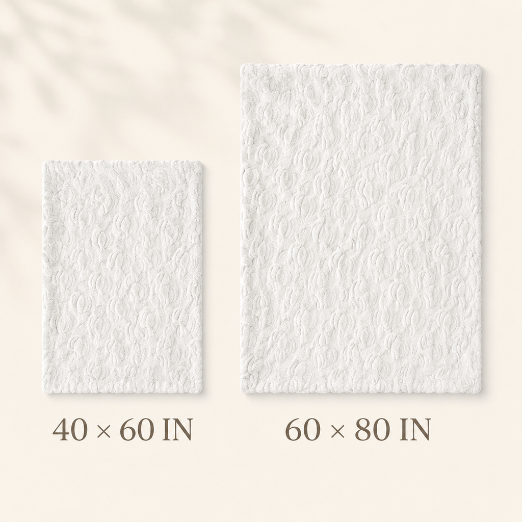 White Pumpkin Embossed Flannel Throw