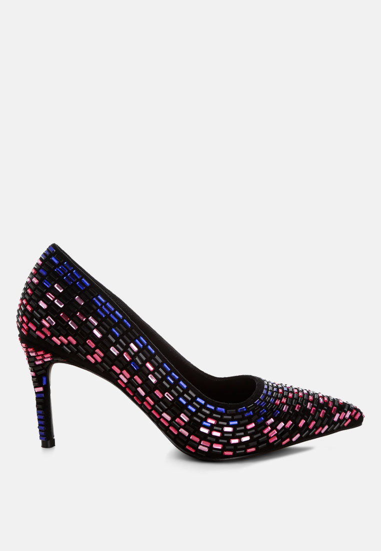 Elodie Rhinestones Embellished Pump Heels