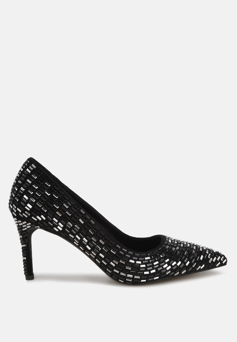 Elodie Rhinestones Embellished Pump Heels