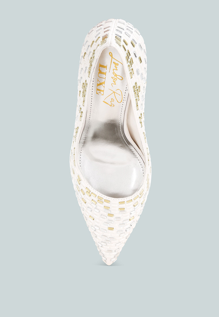Elodie Rhinestones Embellished Pump Heels