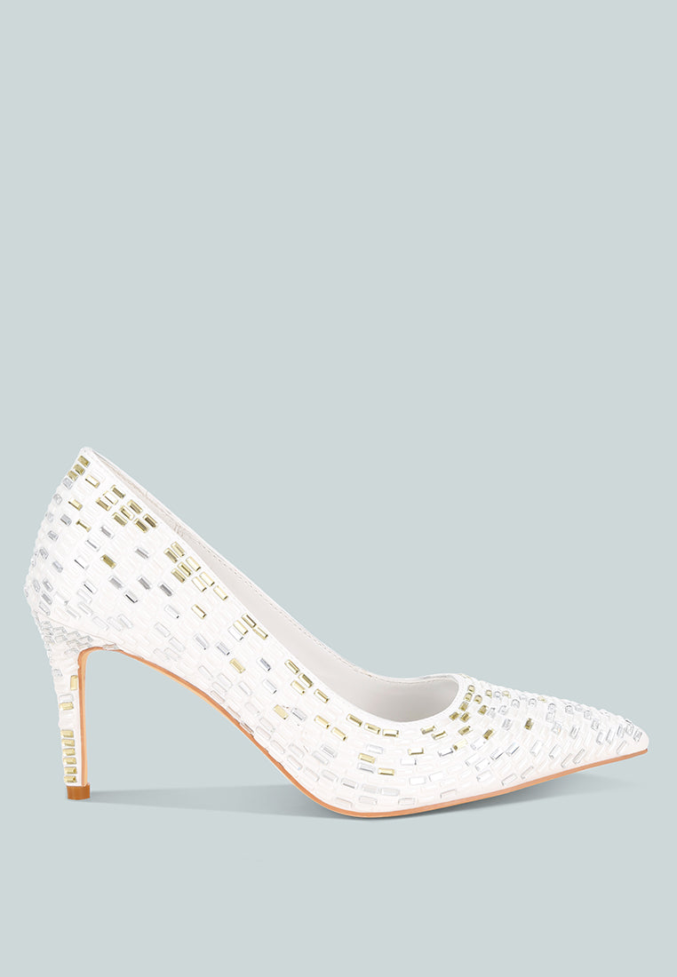 Elodie Rhinestones Embellished Pump Heels