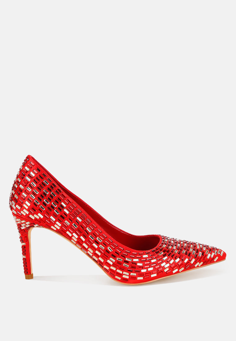 Elodie Rhinestones Embellished Pump Heels