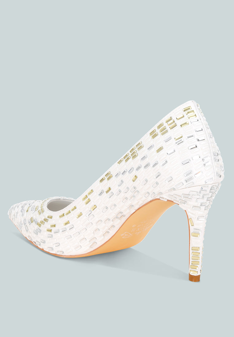 Elodie Rhinestones Embellished Pump Heels