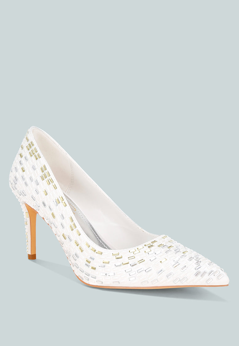 Elodie Rhinestones Embellished Pump Heels