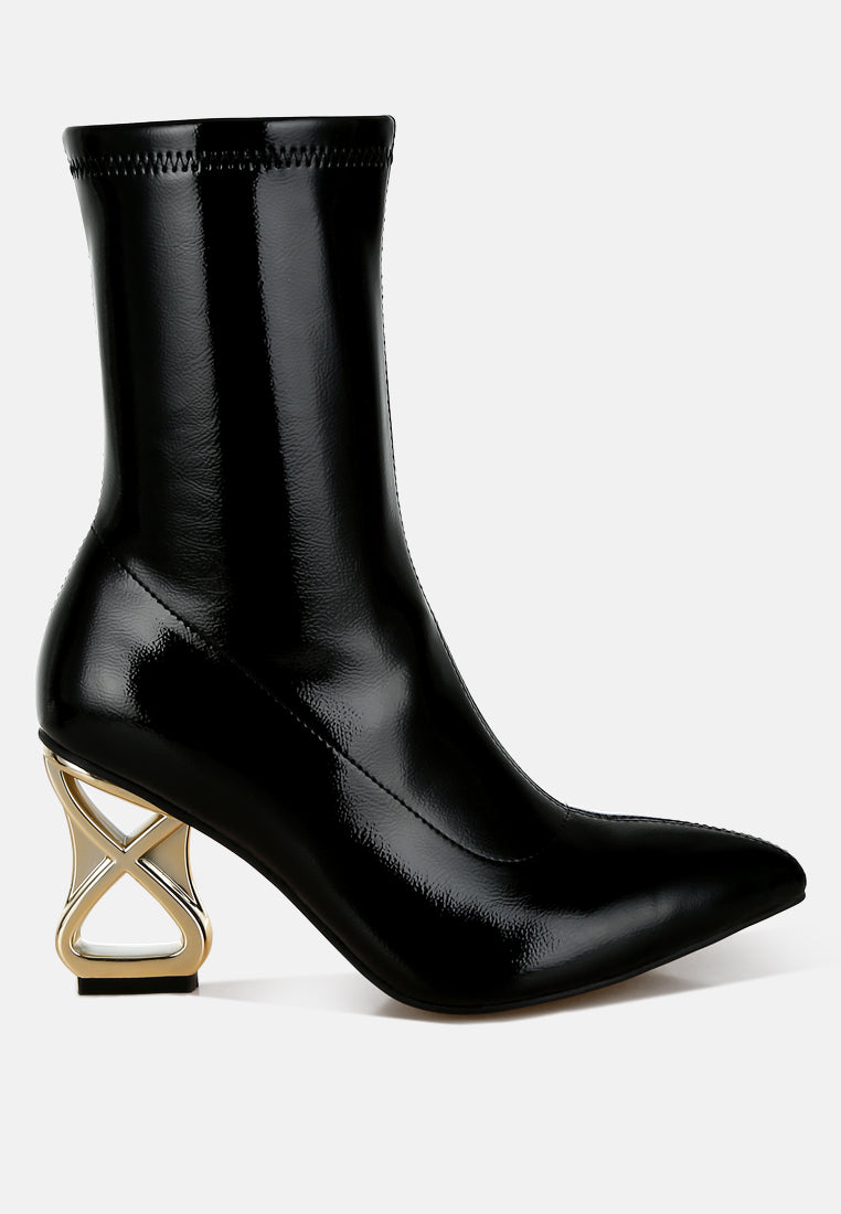 London Rag Gaias Fantasy Heel Patent Faux Leather Boots