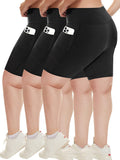 Plus Size Buttery Soft Biker Shorts 3 PACK-0